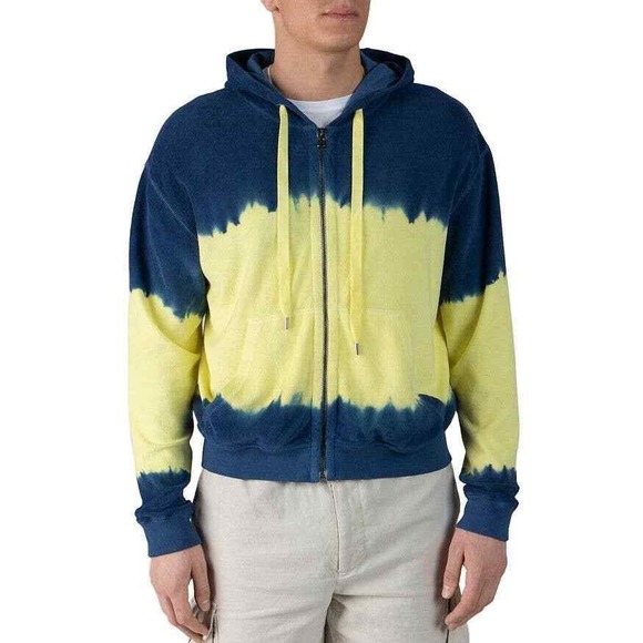 ATM Anthony Thomas Melillo Other - ATM Anthony Thomas Melillo Zip Hoodie Dip-Dyed French Terry Large Blue Yellow